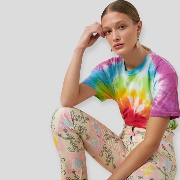 JC de Castelbajac Vintage 90’s Linen Cotton High Waist Pant Tiny Toon Babs Bunny - Picture 4 of 16